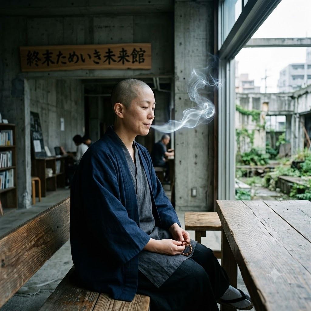 白湯を飲む尼僧の溜息