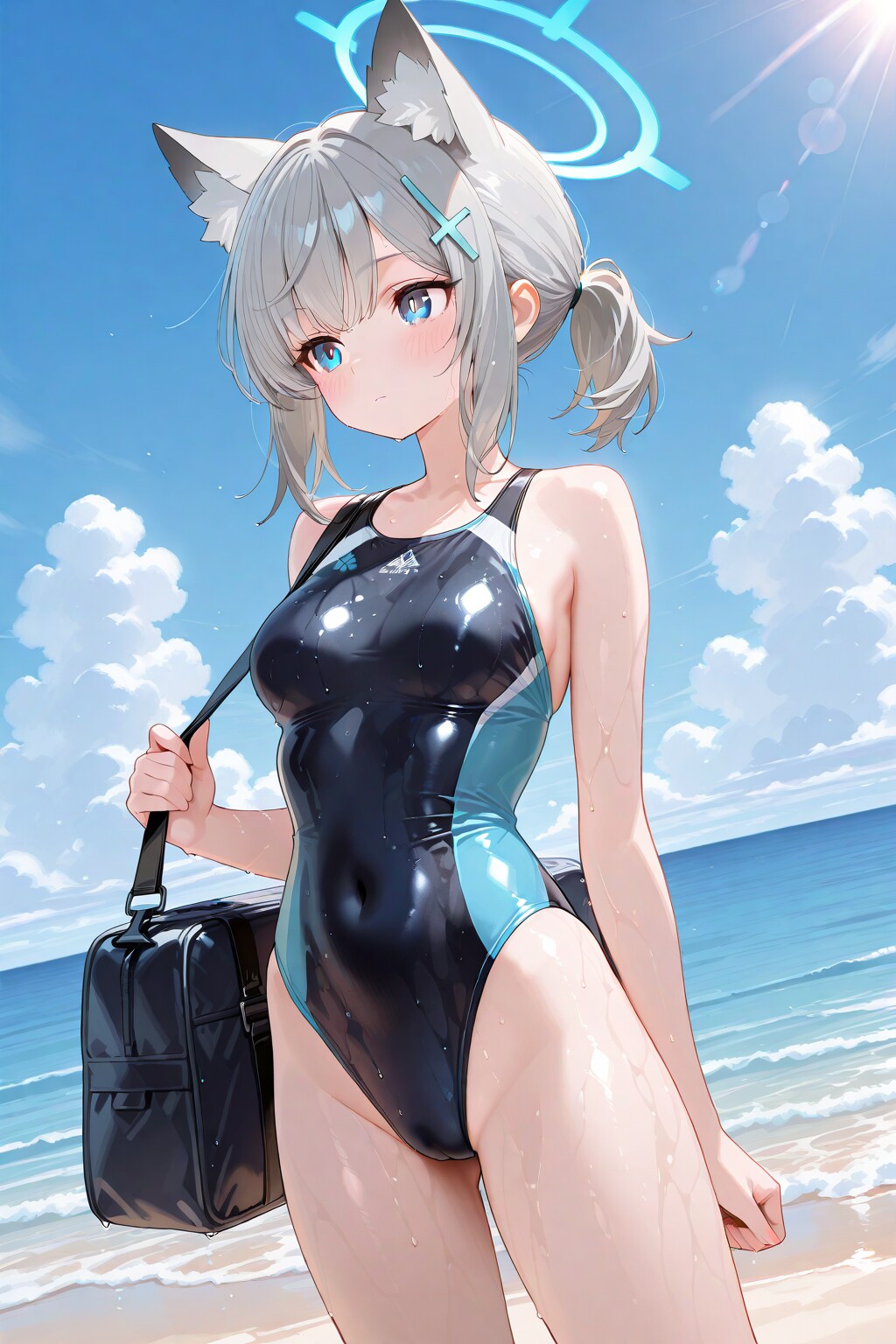 ん、泳ぐ。全力で。