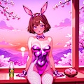 バニーガール衣装の亜紗里先生(ちちぷい版) 2枚目