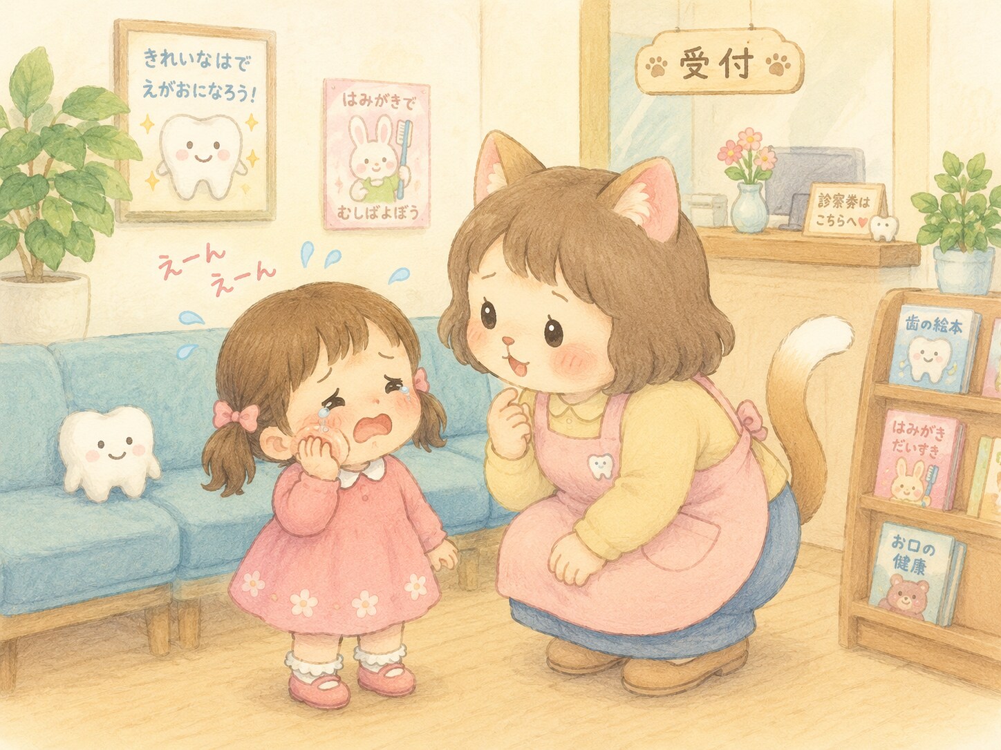 おねえさんにちょっとおくちみせてね