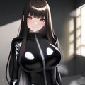 黒髪ロングぱっつんキャットスーツちゃん試作 NovelAI 2枚目