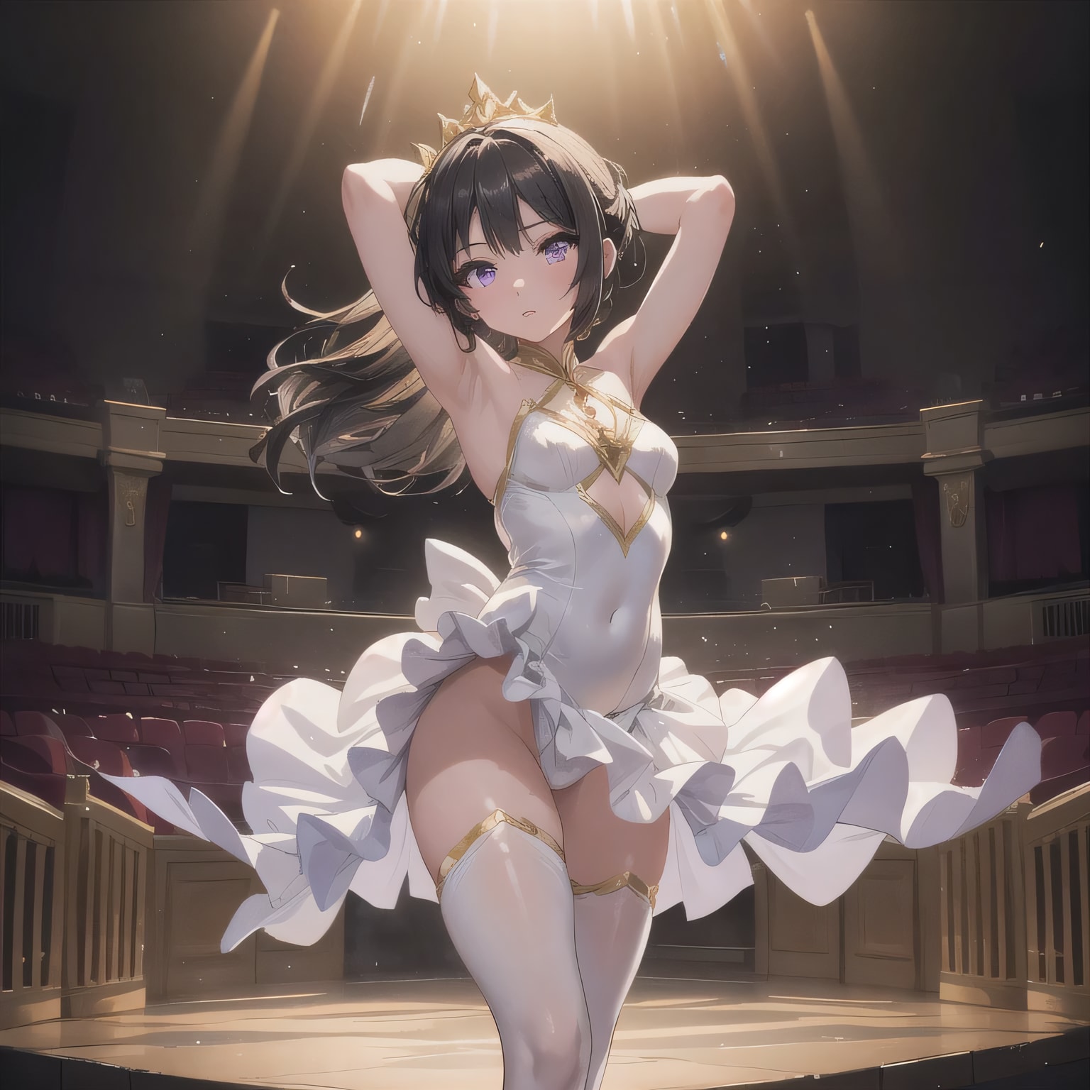 黒髪ロングで演劇の少女２６ | の人気AIイラスト・グラビア