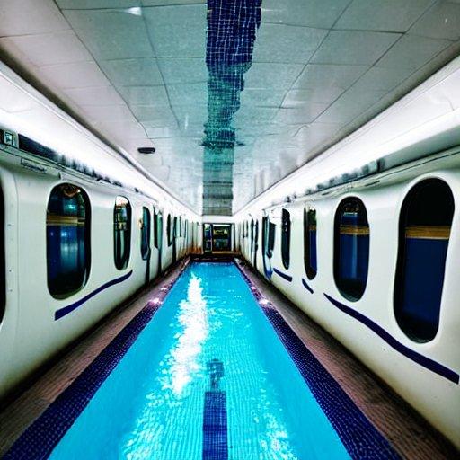 列車の中のプール