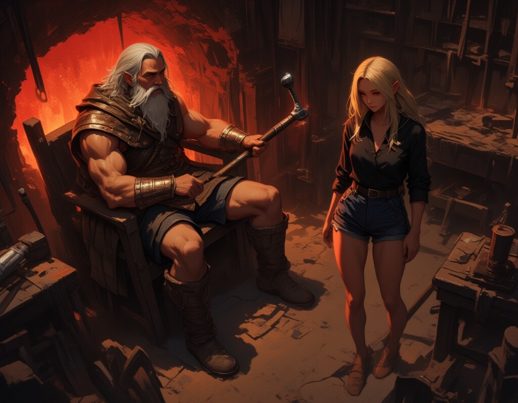 【セナ】鍛冶場の再会——炎の灯る静寂の中で