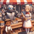 女ドワーフとロボットの出店 4枚目