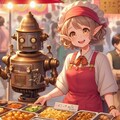 女ドワーフとロボットの出店 2枚目