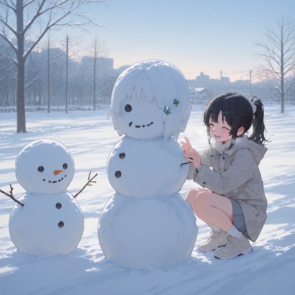雪だるま作ったよ | の人気AIイラスト・グラビア