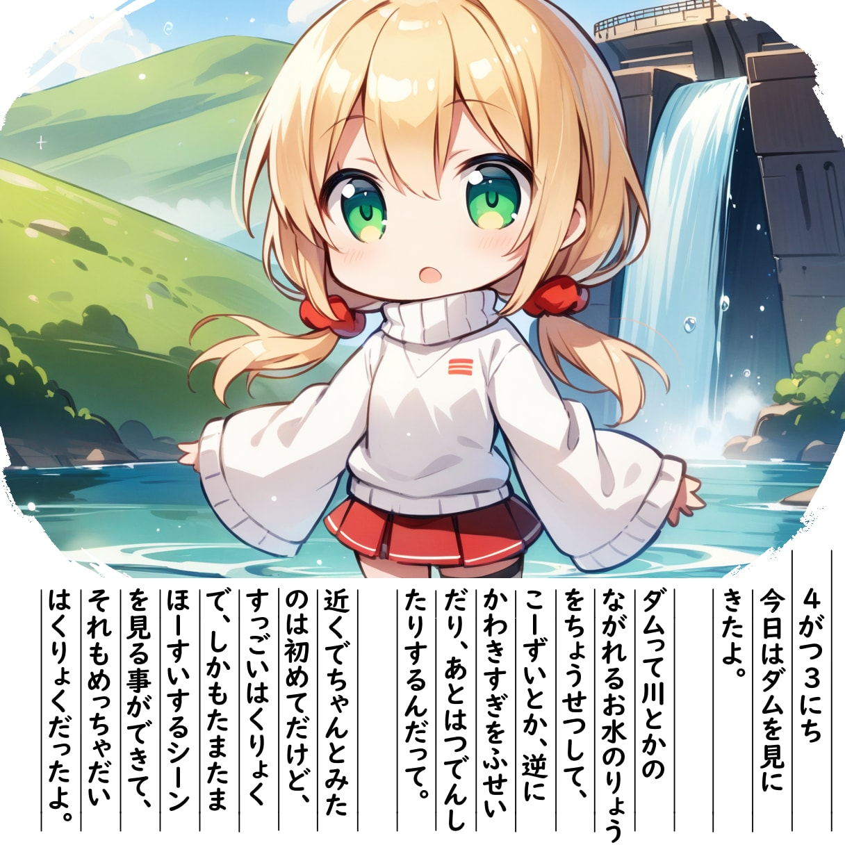 【絵日記】ダムってすごいよ | の人気AIイラスト・グラビア