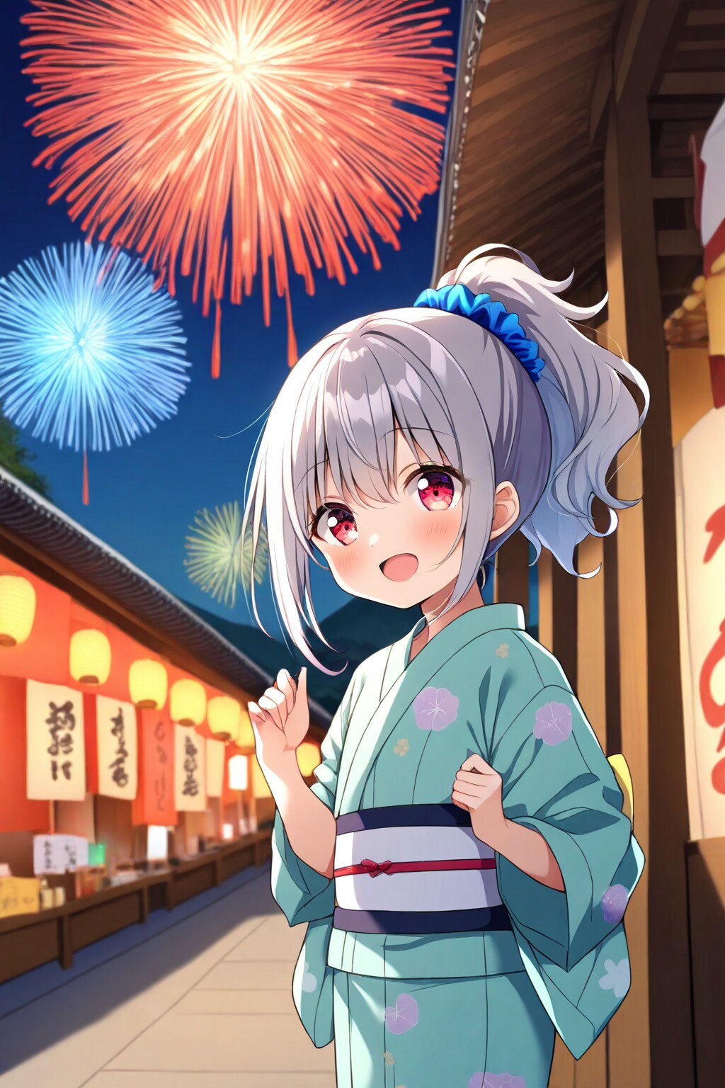 花火と夏祭りと雛菊ちゃん