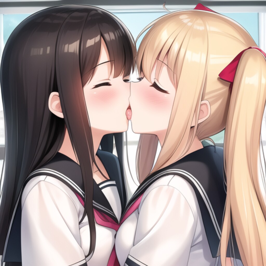 キスするふたり