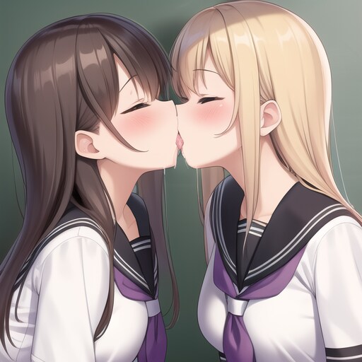 キスするふたり