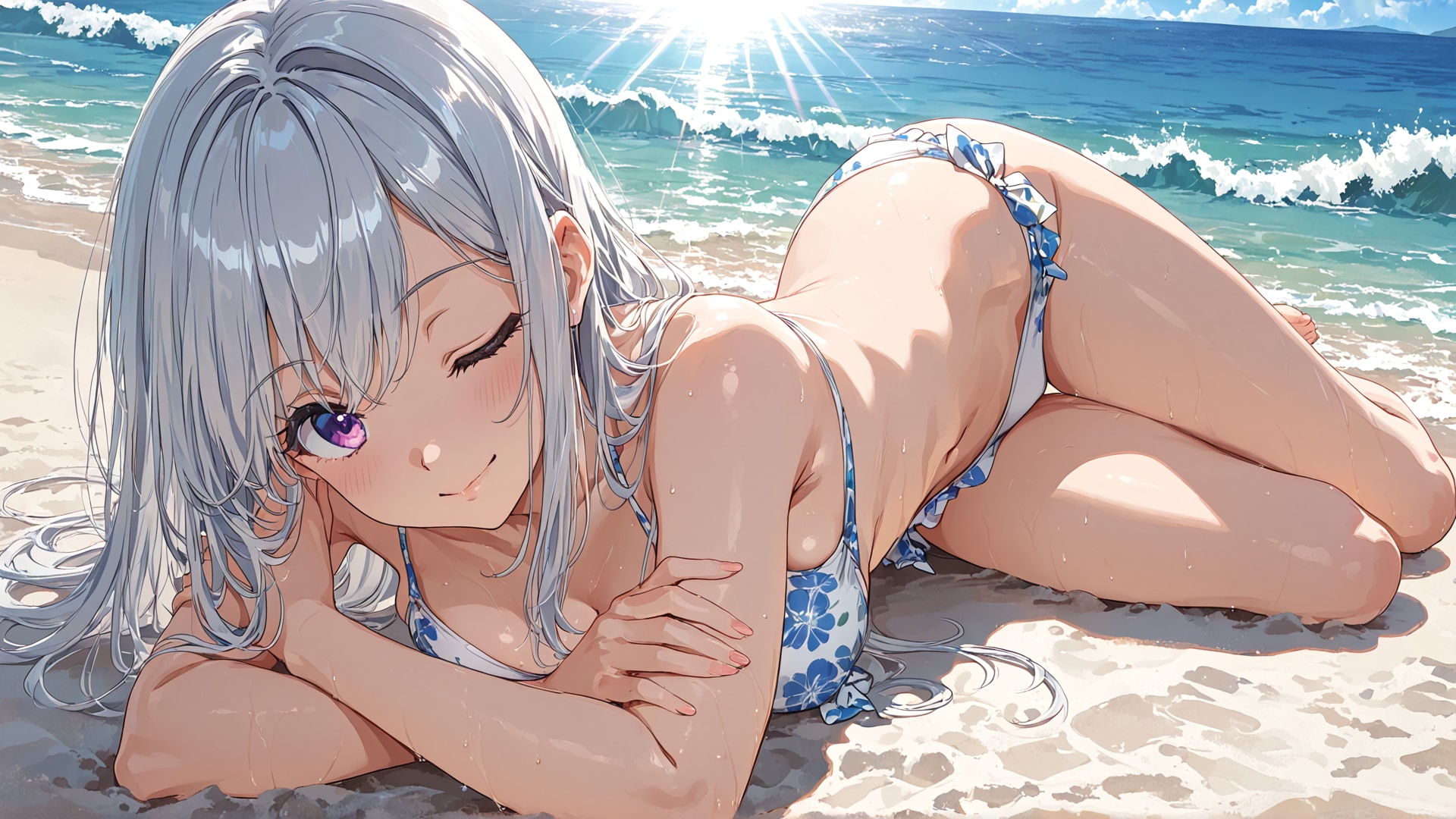 水着で誘う娘《SDXL》