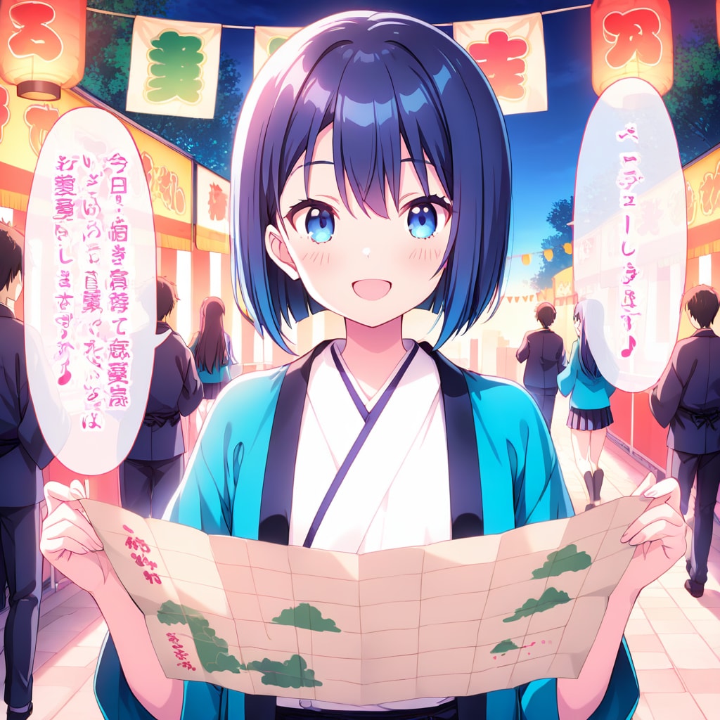 学祭を案内するボブ子ちゃん