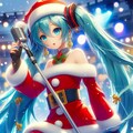 【習作】サンタクロースコスプレの歌う初音ミクさん 12枚目