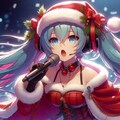 【習作】サンタクロースコスプレの歌う初音ミクさん 3枚目