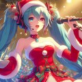 【習作】サンタクロースコスプレの歌う初音ミクさん 2枚目