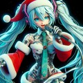 【習作】サンタクロースコスプレの歌う初音ミクさん 9枚目