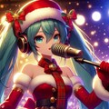 【習作】サンタクロースコスプレの歌う初音ミクさん 4枚目