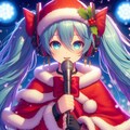 【習作】サンタクロースコスプレの歌う初音ミクさん 5枚目