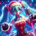 【習作】サンタクロースコスプレの歌う初音ミクさん 7枚目