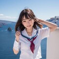 地中海でセーラー服 9枚目