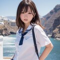 地中海でセーラー服 10枚目