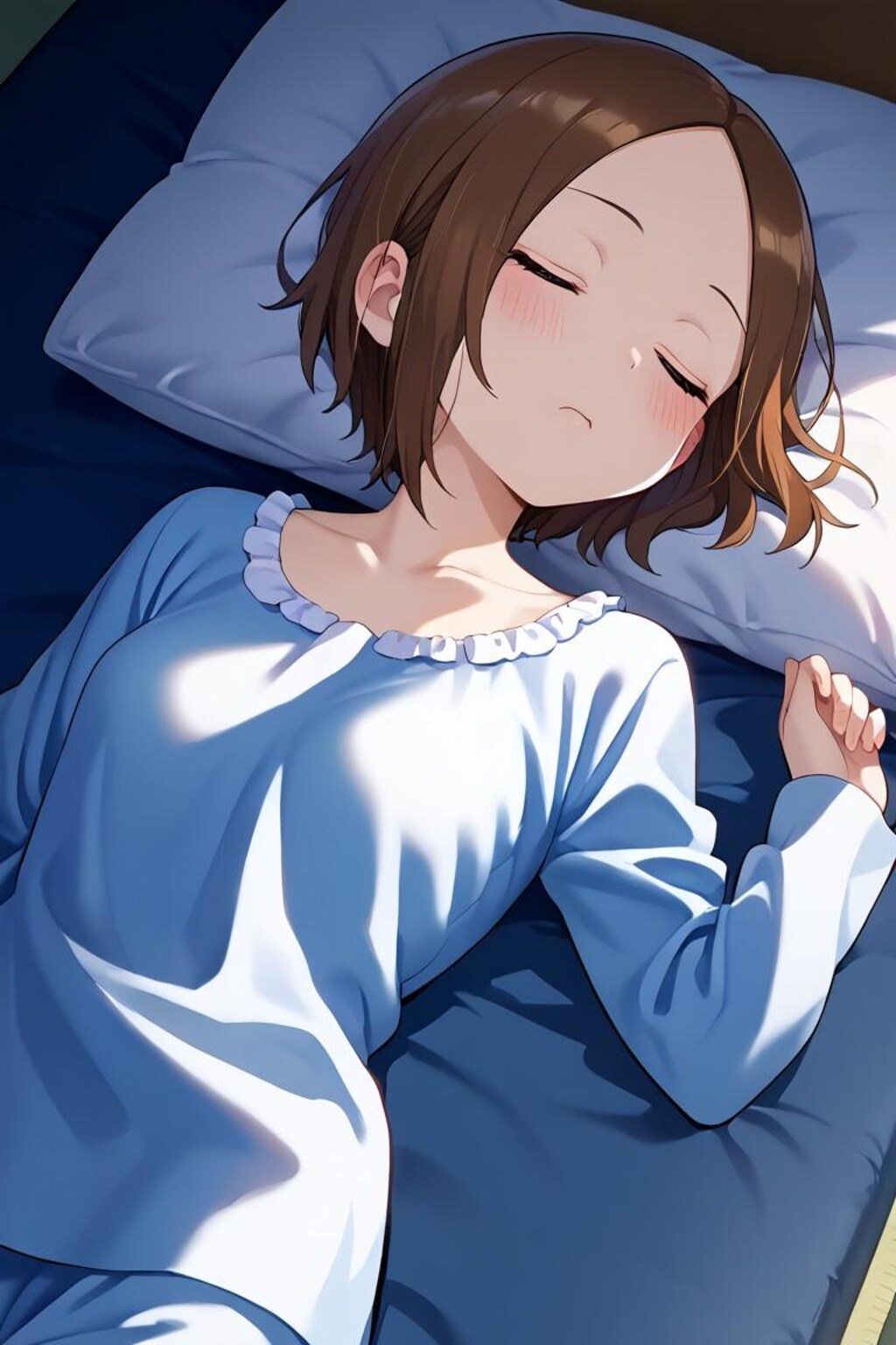 ショートヘア少女の寝顔