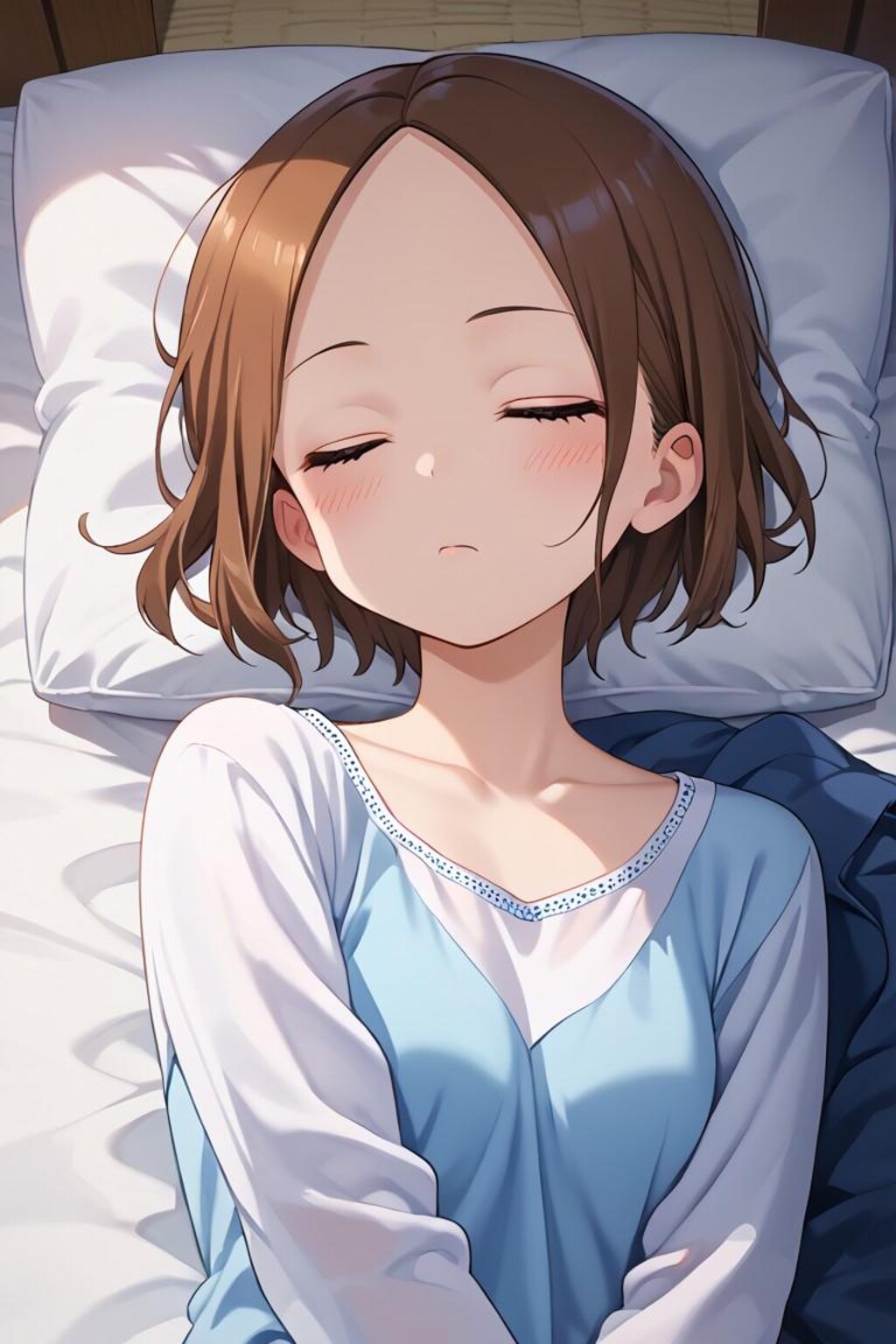 ショートヘア少女の寝顔