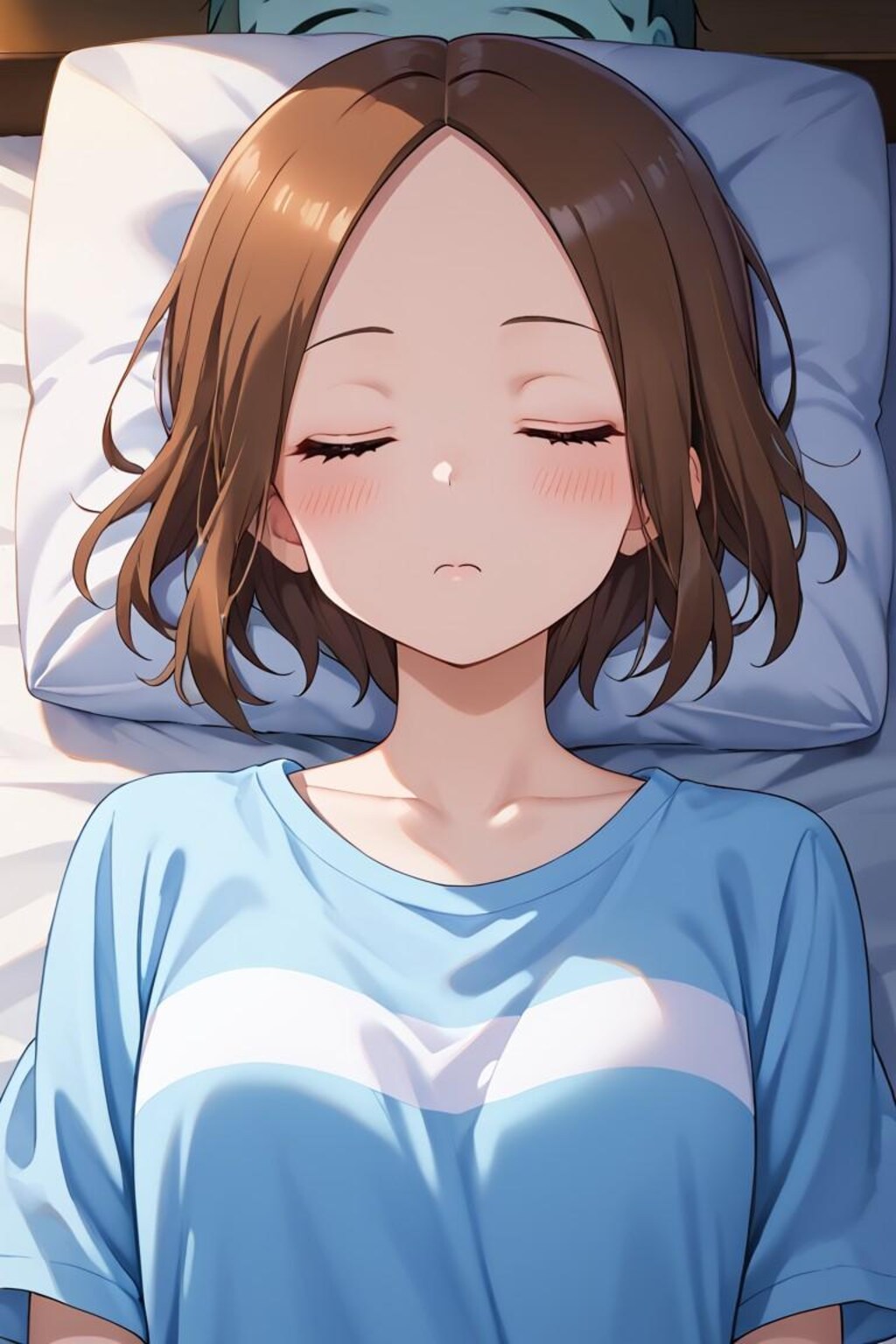 ショートヘア少女の寝顔