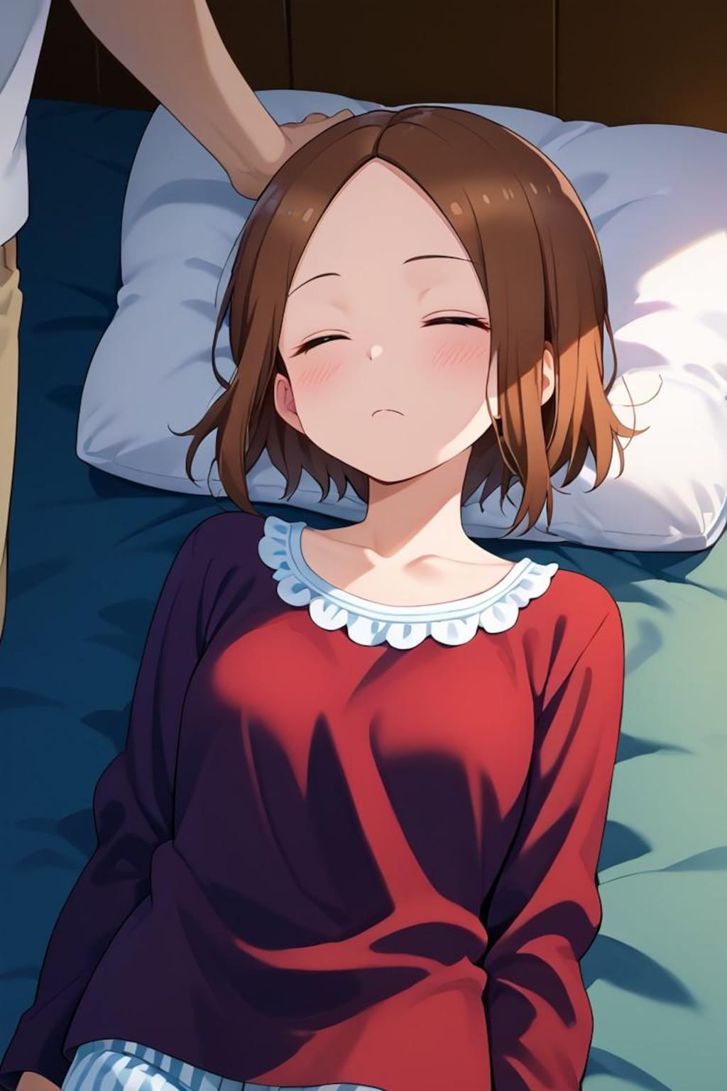 ショートヘア少女の寝顔