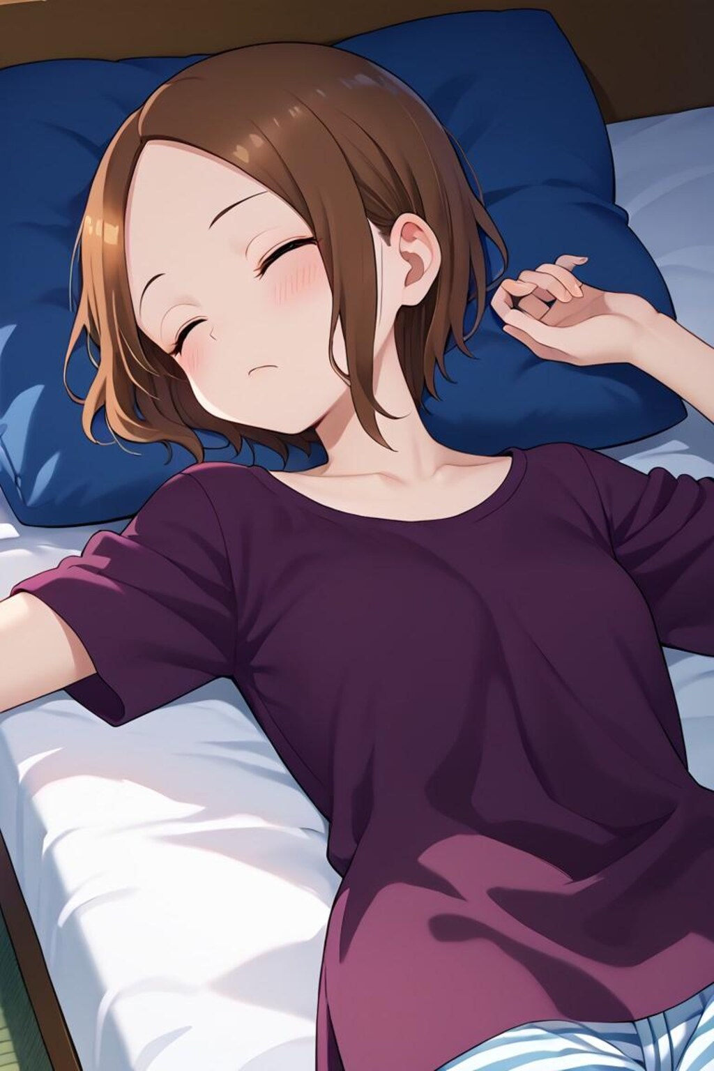 ショートヘア少女の寝顔