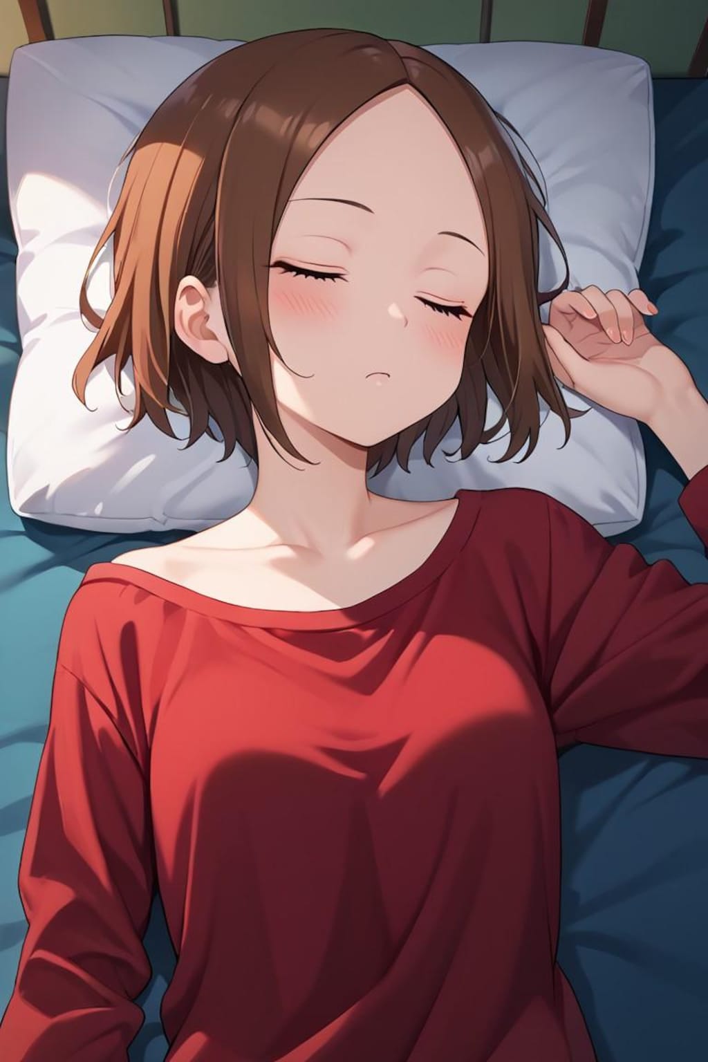 ショートヘア少女の寝顔