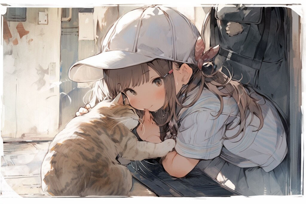 猫と女の子
