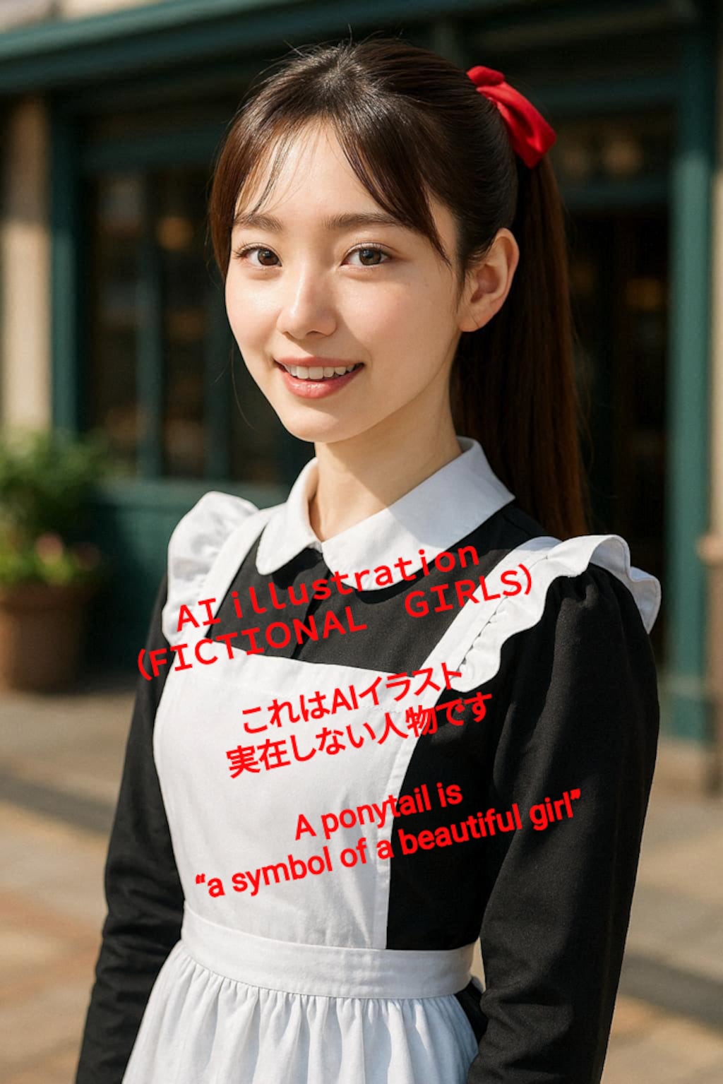 メイドさん風ポニーテール美少女