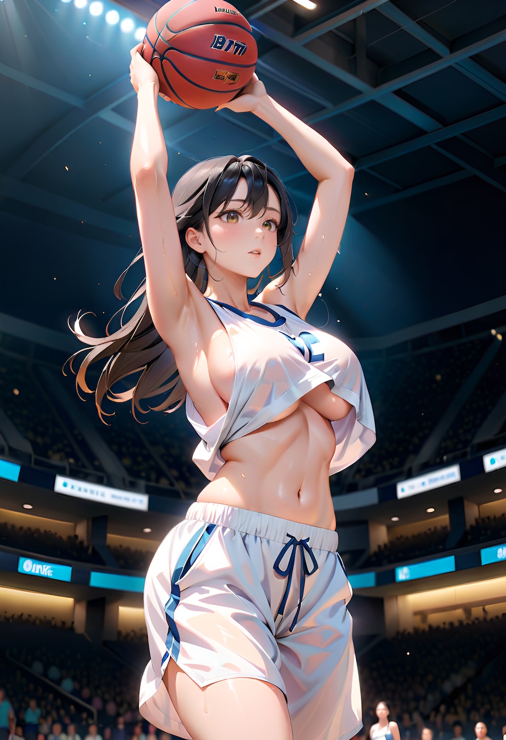 バスケの黒髪美少女