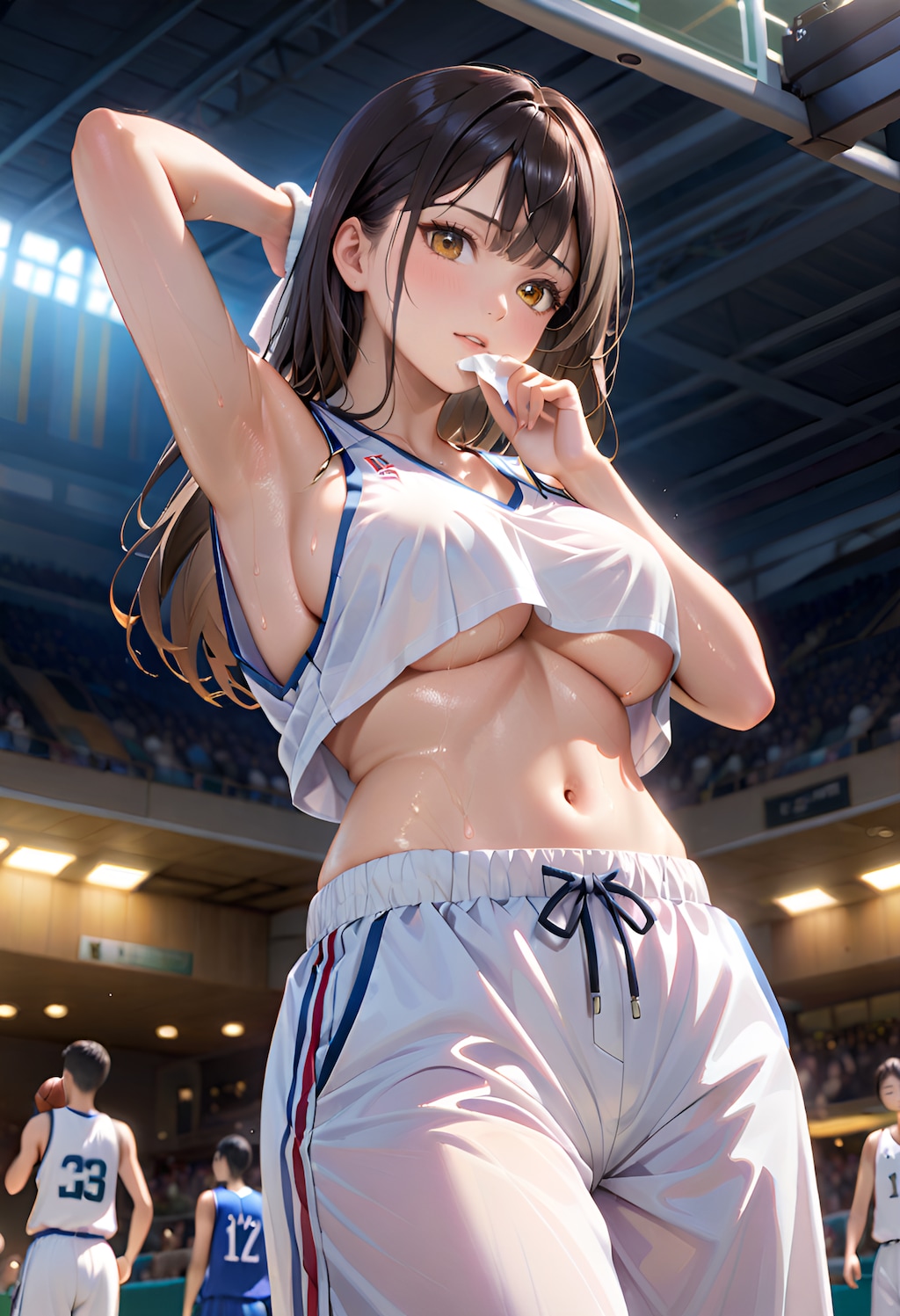 バスケの黒髪美少女