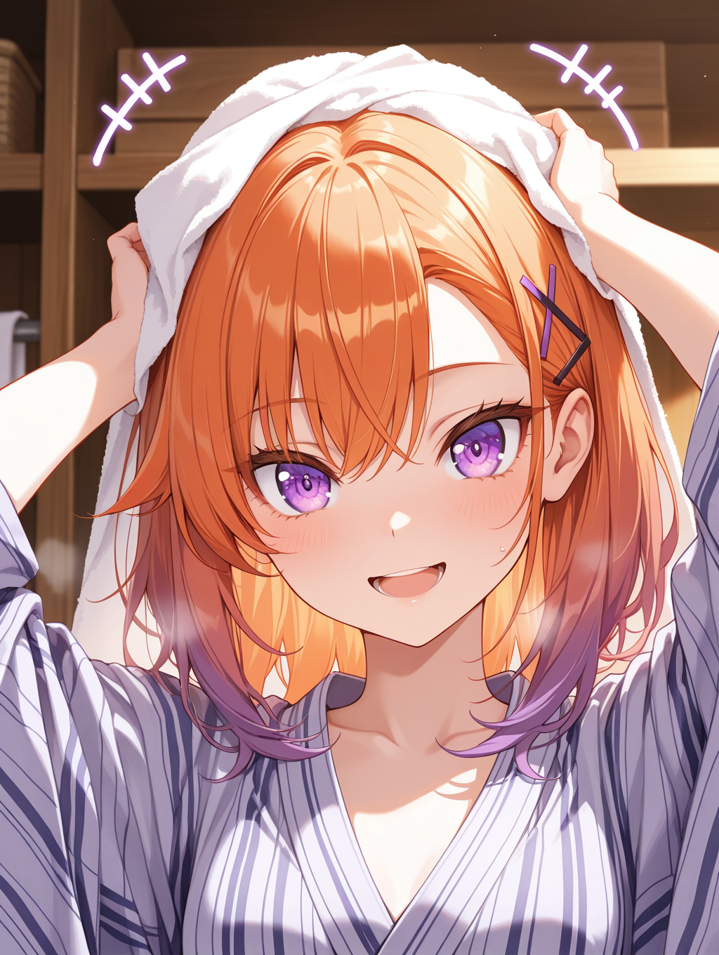 あに。部長家の翠果ちゃん 温泉上がりに髪を乾かしている〇〇ちゃんシリーズ