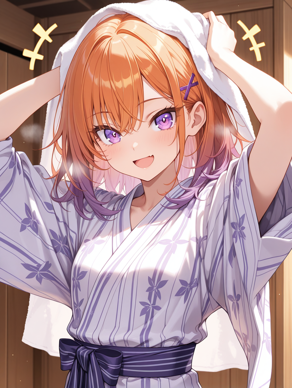 あに。部長家の翠果ちゃん 温泉上がりに髪を乾かしている〇〇ちゃんシリーズ | の人気AIイラスト・グラビア