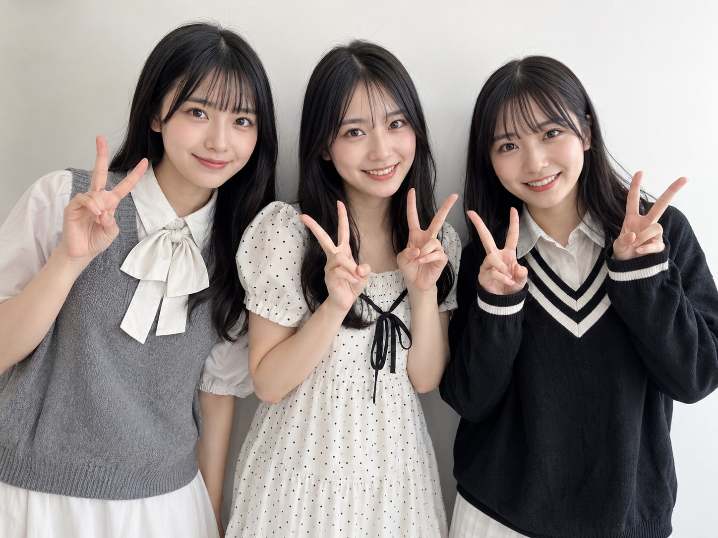アイドルのように可愛い美女3人