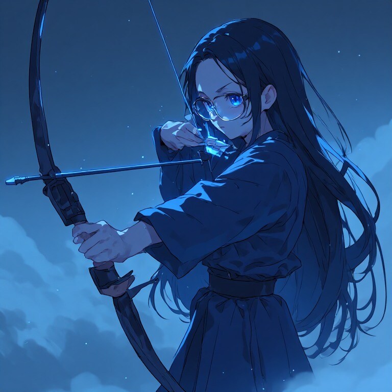 黒髪メガネ 後衛 弓使い