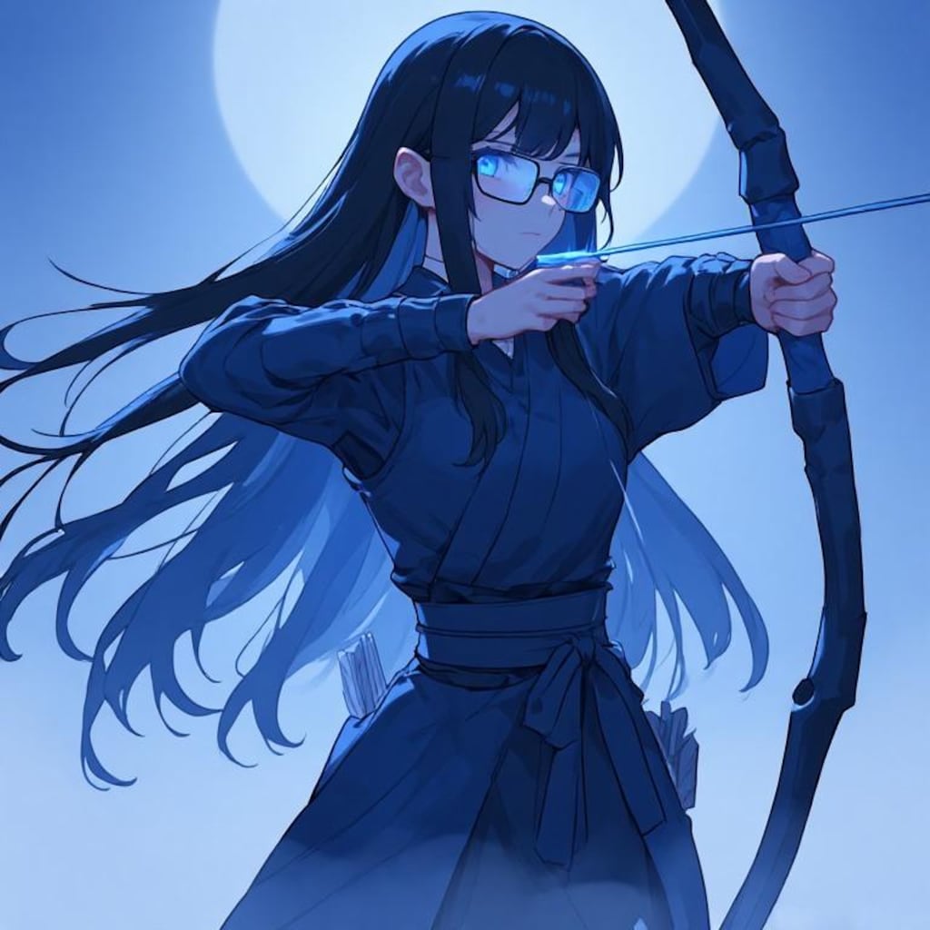 黒髪メガネ 後衛 弓使い