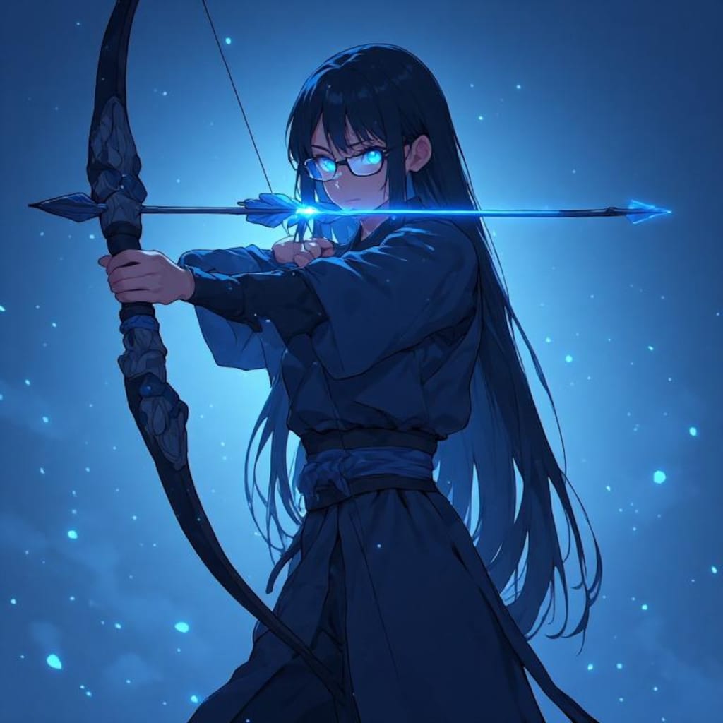 黒髪メガネ 後衛 弓使い