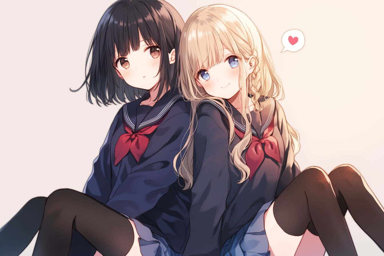 二人のJK07 | の人気AIイラスト・グラビア