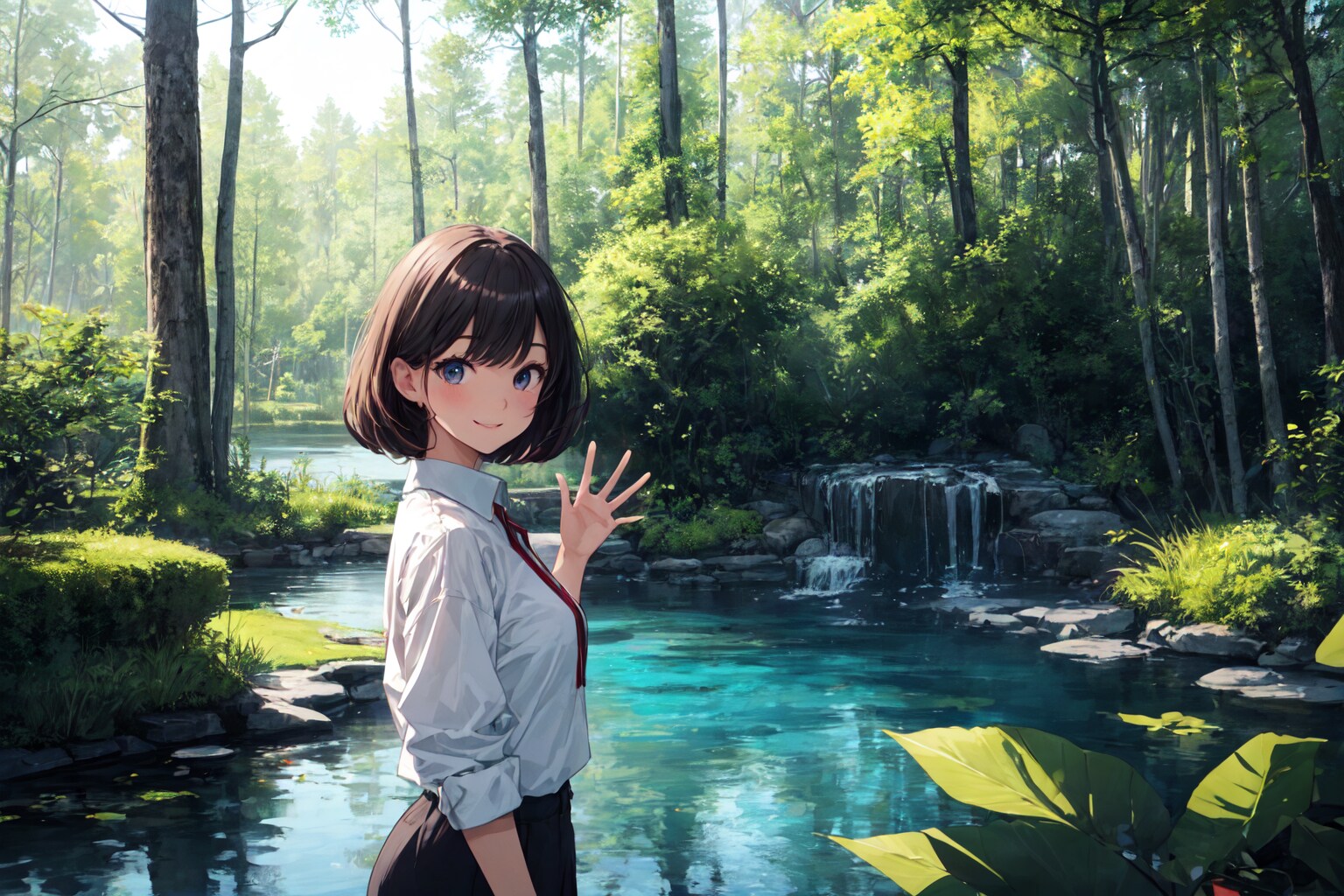 森の中の池