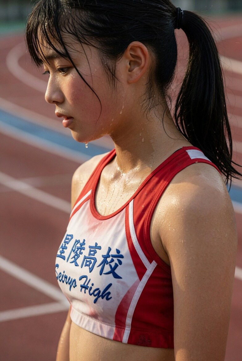 陸上部のクールダウン中