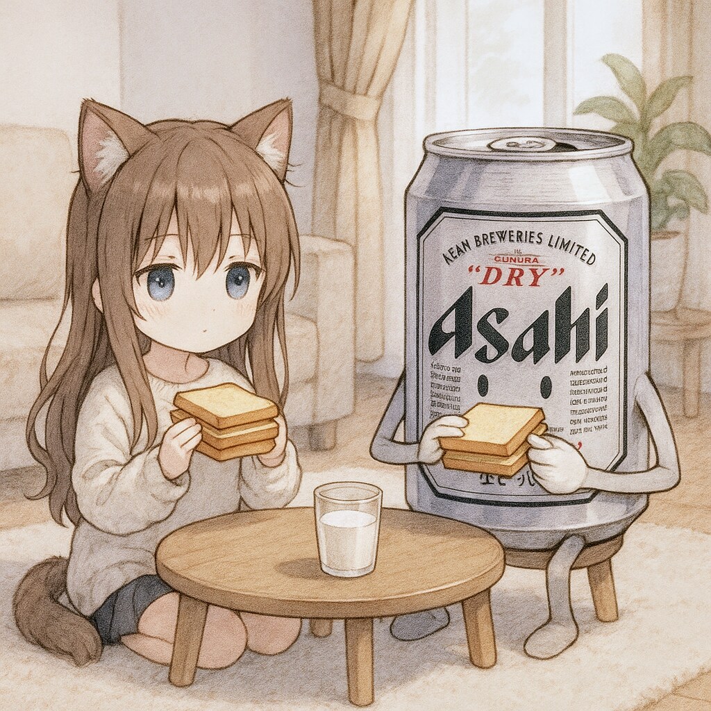 トースト・サンドイッチを食べる小さな女の子
