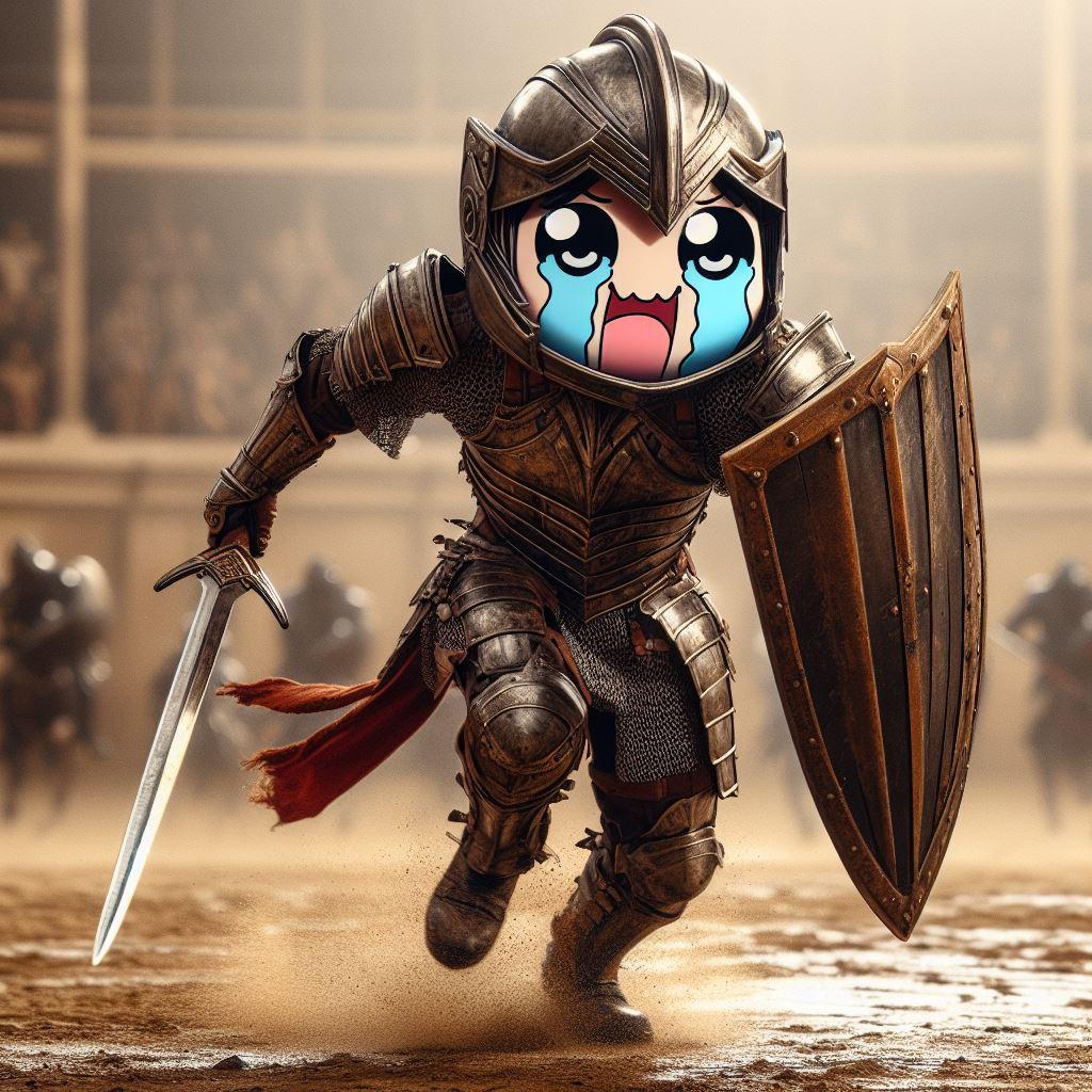 【謎画像】もう闘いたくない剣闘士ちゃん