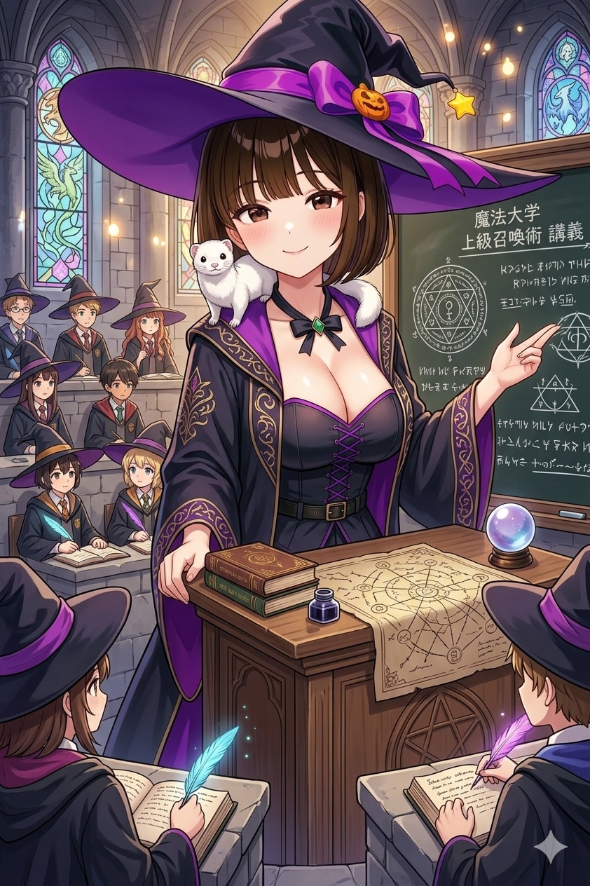 魔法大学の教師アキちゃん | の人気AIイラスト・グラビア