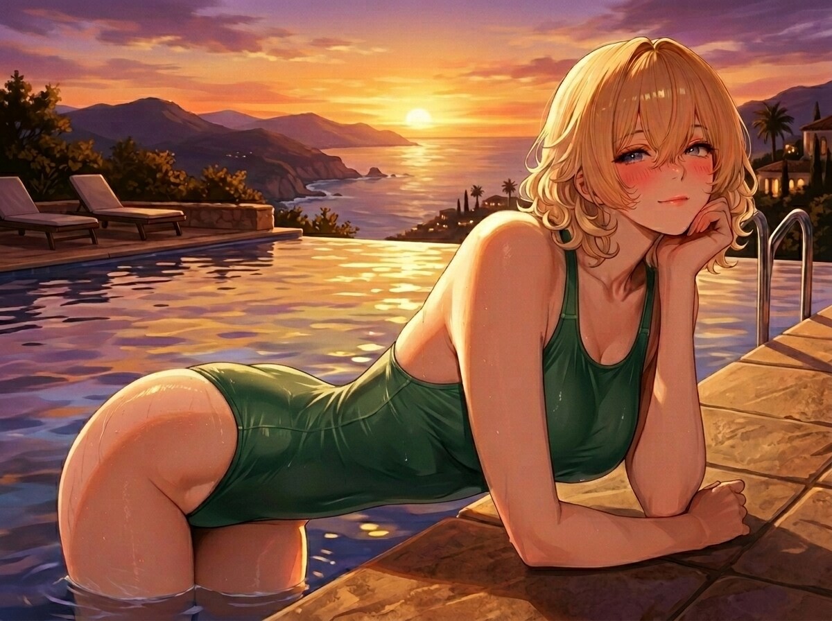 夕陽とちちぷいちゃん