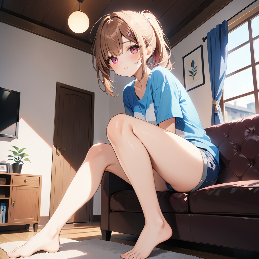 ショートパンツとフトモモとポニーテールと